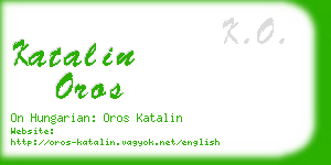 katalin oros business card